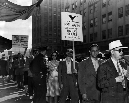 Ladies garment workers picket