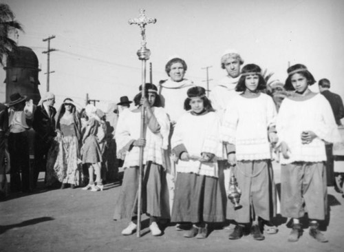 Historical reenactment for the anniversary of the City of Los Angeles in El Pueblo