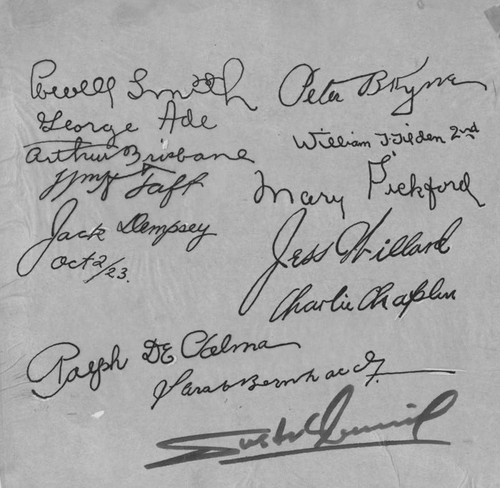 Autographs of famous people