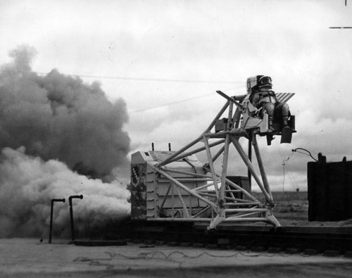 Rocket track at Lancaster checks out Nation's newest space age equipment