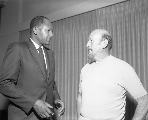 Mayor Tom Bradley and unidentified man