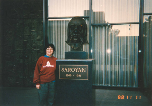 Sylva with Saroyan bust