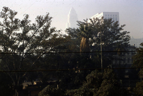 La Plaza and Civic Center, smoggy day