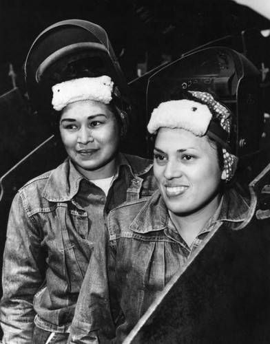 Female aircraft workers, view 1