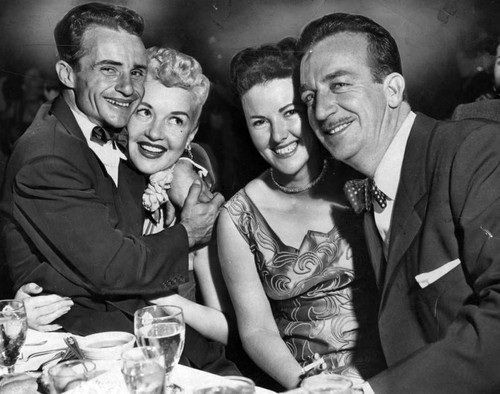 Betty Grable, Harry James, and Ralph Neves at the Jockeys Guild Ball