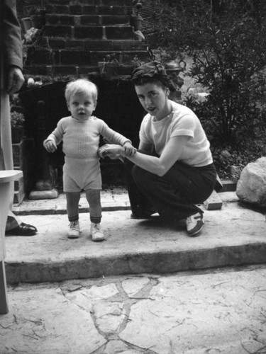 Mother and child, Universal City patio