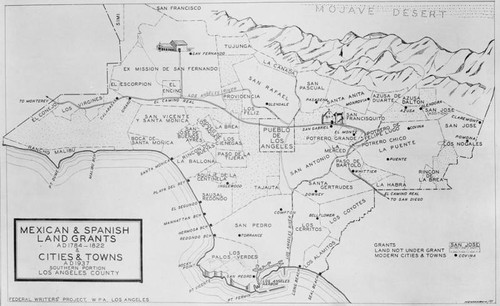 Mexican and Spanish land grants, chart