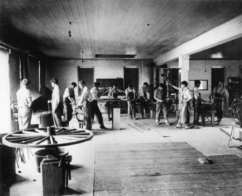 Blacksmith shop at Sherman Institute