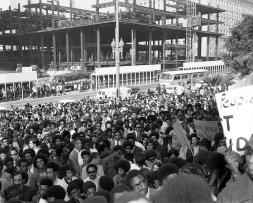 Thousands protest Black Panther Raid, City Hall