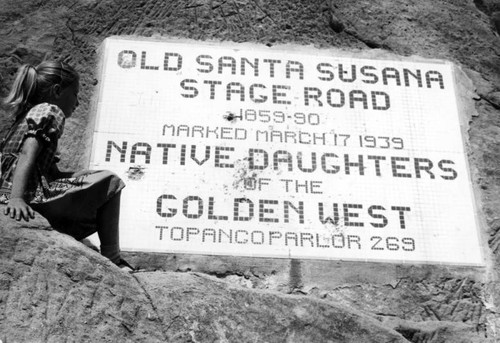 Old Santa Susana Stage Road plaque