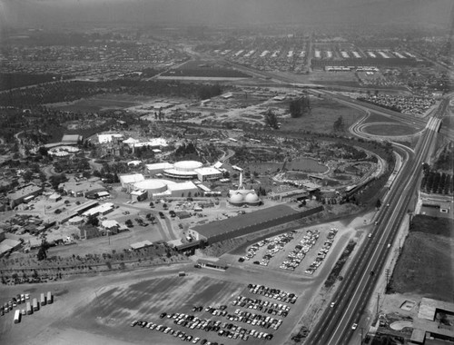 Disneyland Park, Harbor Blvd., Santa Ana Fwy, looking northwest