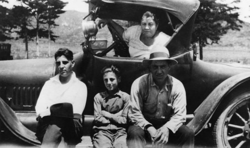 Group with car, Laguna Beach