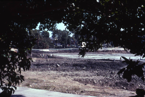 MacArthur Park lake, drained