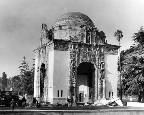 Crash wreckage at Portal of Folded Wings monument