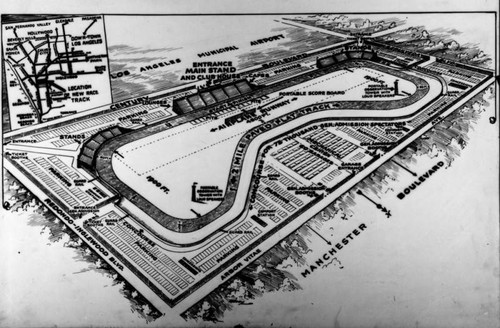 Diagram of proposed automobile racetrack