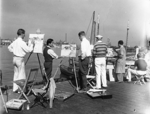 Painting at Long Beach Harbor, view 4