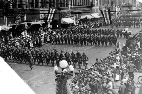 Parade at end of WW I