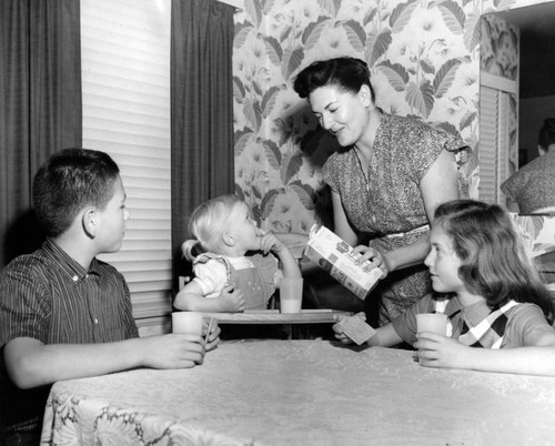 Children share snack time