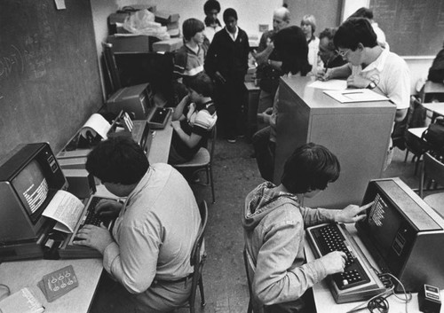 Early computer class instruction — Calisphere