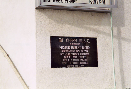 Mount Chapel Missionary Baptist Church cornerstone