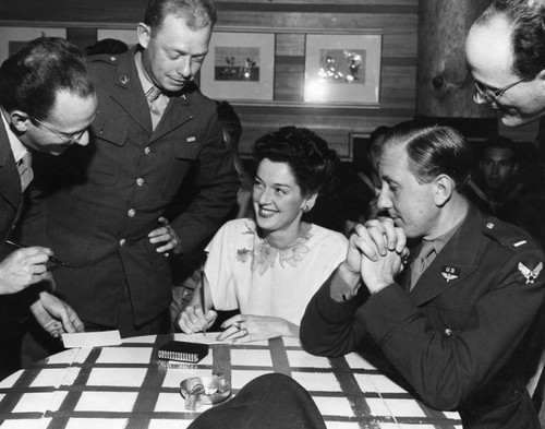 Rosalind Russell at the Hollywood Canteen