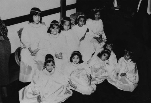 Children in Christmas pageant