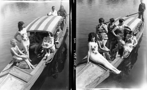 Women on gondola on Venice's Grand Canal