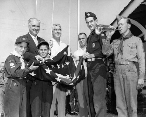 Scouts raise Old Glory skyward