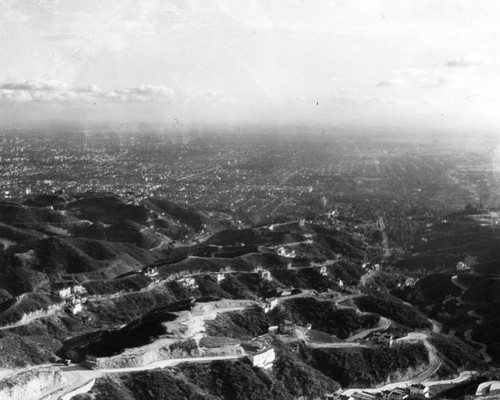 Aerial view, Hollywood hills