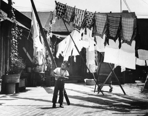 Hanging laundry