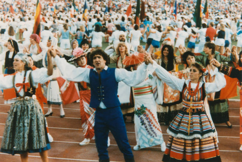 Polish folk dancers at 1984 Summer Olympics Opening Ceremonies