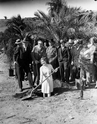 Mary Pickford planting tree