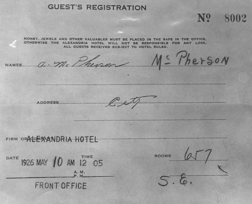 McPherson hotel registration