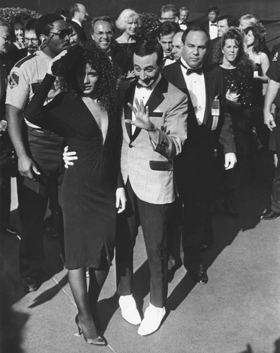 Pee-wee Herman and Valeria Golino at Academy Awards