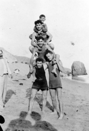 Pyramid of sunbathers