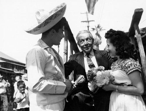 The Garcias and Sr. Cordova Cantu in ethnic dress