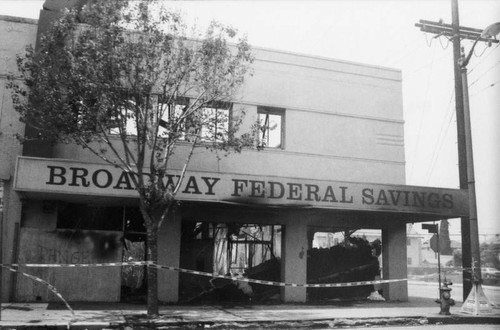 Burned-out business building