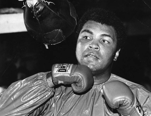 Ali on the speed bag