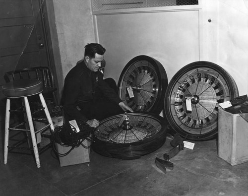 Inspecting roulette wheels and gambling equipment