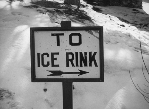 Big Pines Recreation Camp, ice rink sign