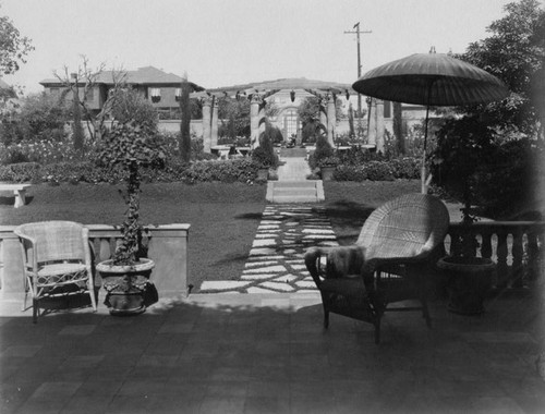 Spanish style home's garden