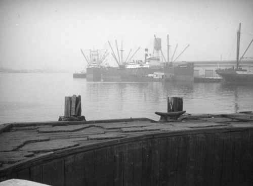 L. A. Harbor, steamships docked