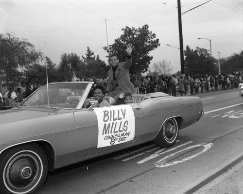 Billy Mills parades in procession