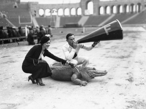 Couple with alligator