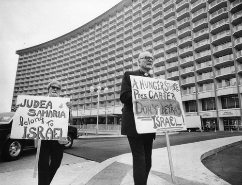 Protesting President Carter's Israel negotiations