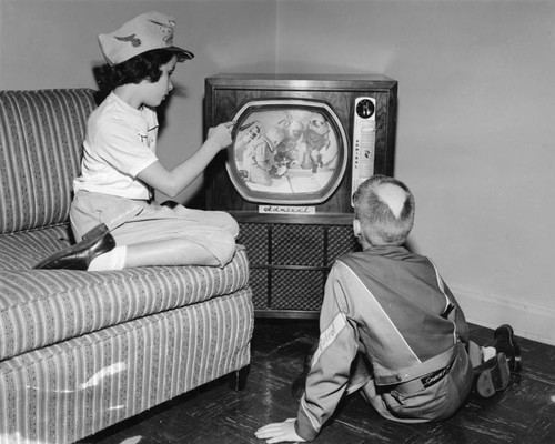 Children watching television