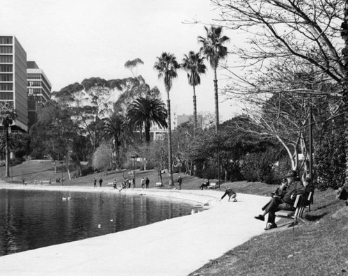 Enjoying the lake at MacArthur Park