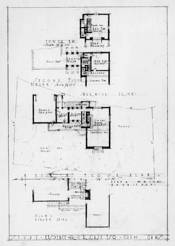 Sketch for Glen Oaks house