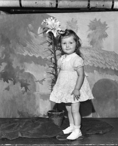 Girl with Easter lily