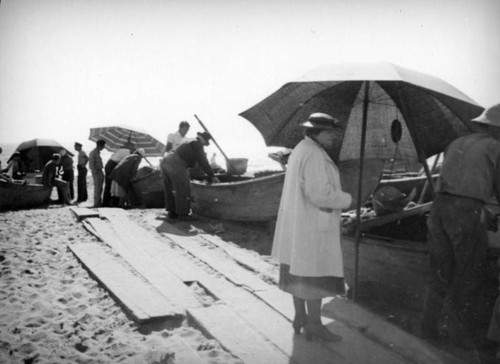 Open air fish market at Newport Beach